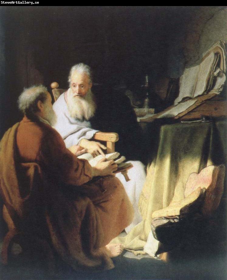 Rembrandt van rijn two lod men disputing